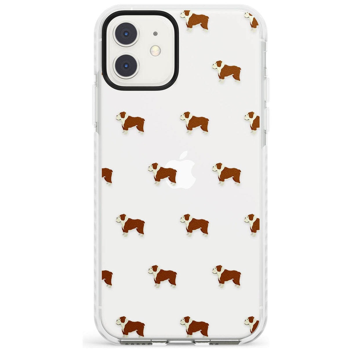 English Bulldog Dog Pattern Clear Impact Phone Case for iPhone 11