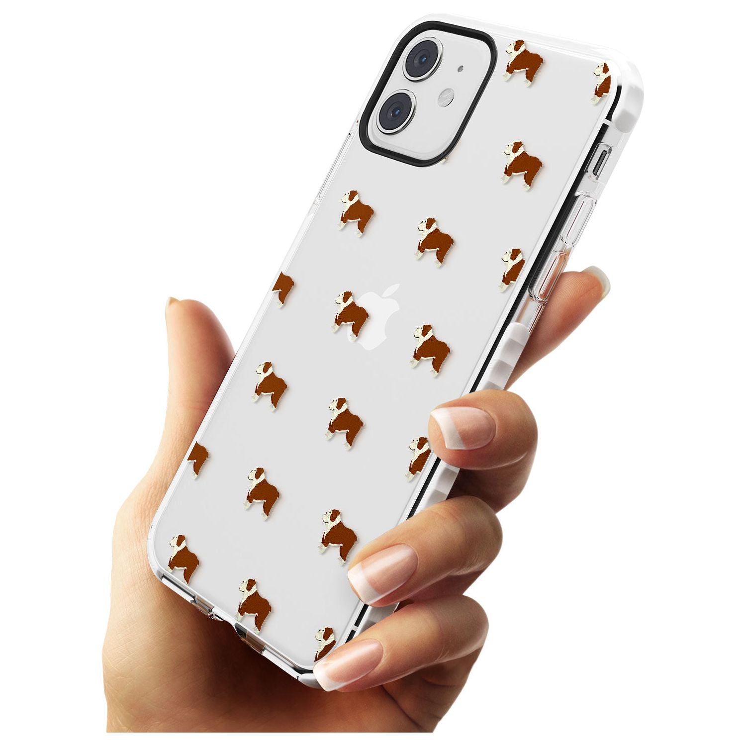 English Bulldog Dog Pattern Clear Impact Phone Case for iPhone 11