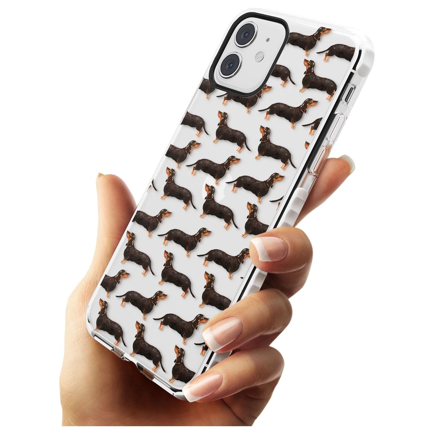 Dachshund (Black & Tan) Watercolour Dog Pattern Impact Phone Case for iPhone 11