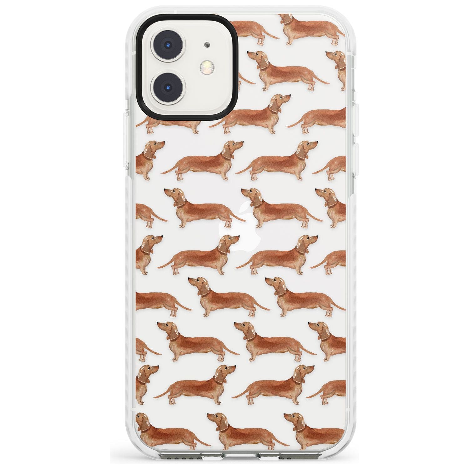 Dachshund (Red) Watercolour Dog Pattern Impact Phone Case for iPhone 11