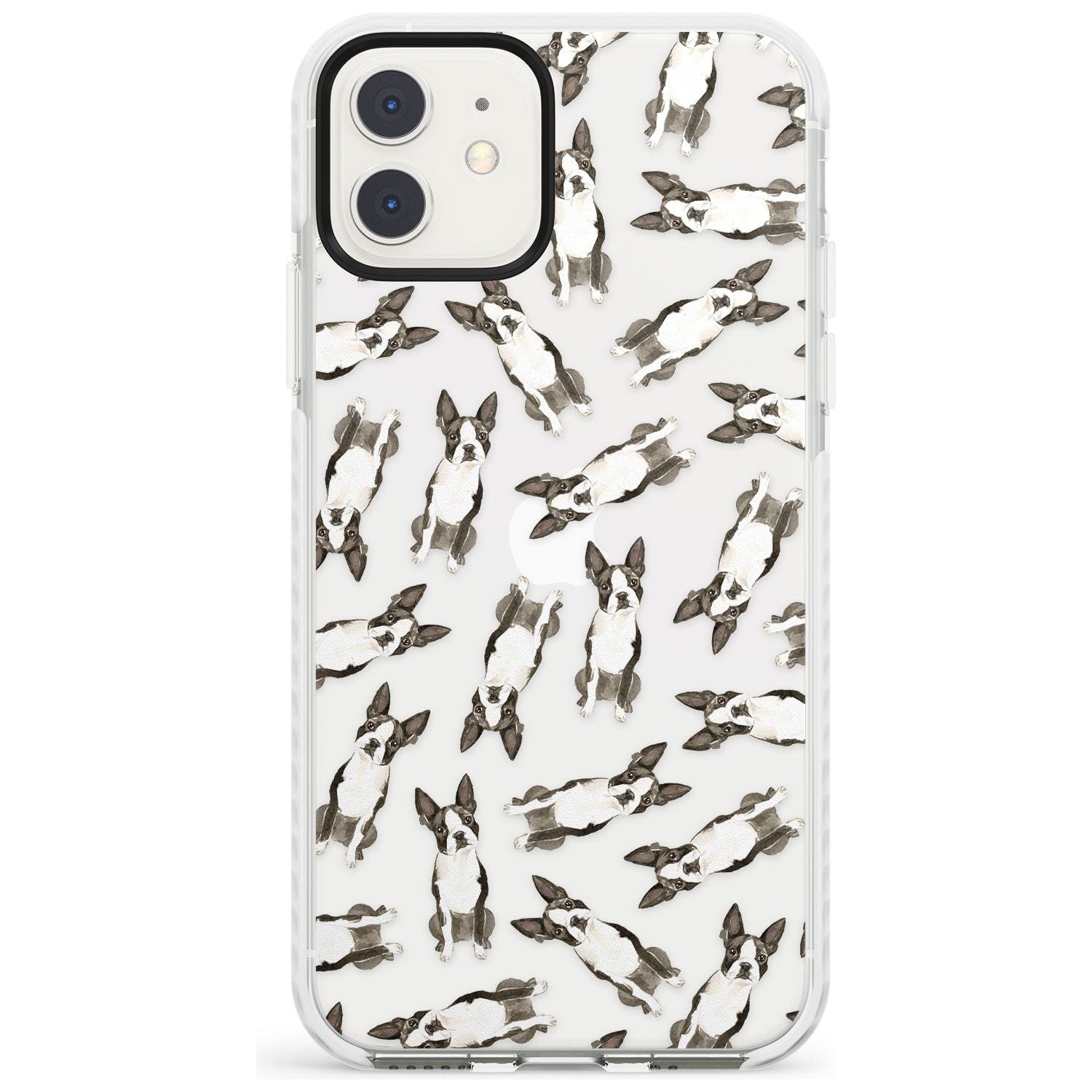 Boston Terrier Watercolour Dog Pattern Impact Phone Case for iPhone 11