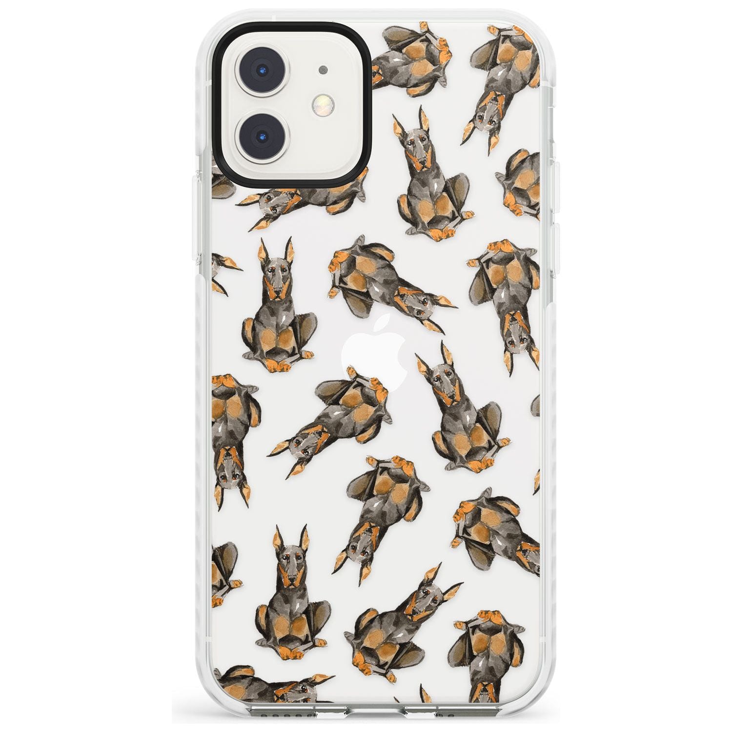 Doberman (Cropped) Watercolour Dog Pattern Impact Phone Case for iPhone 11