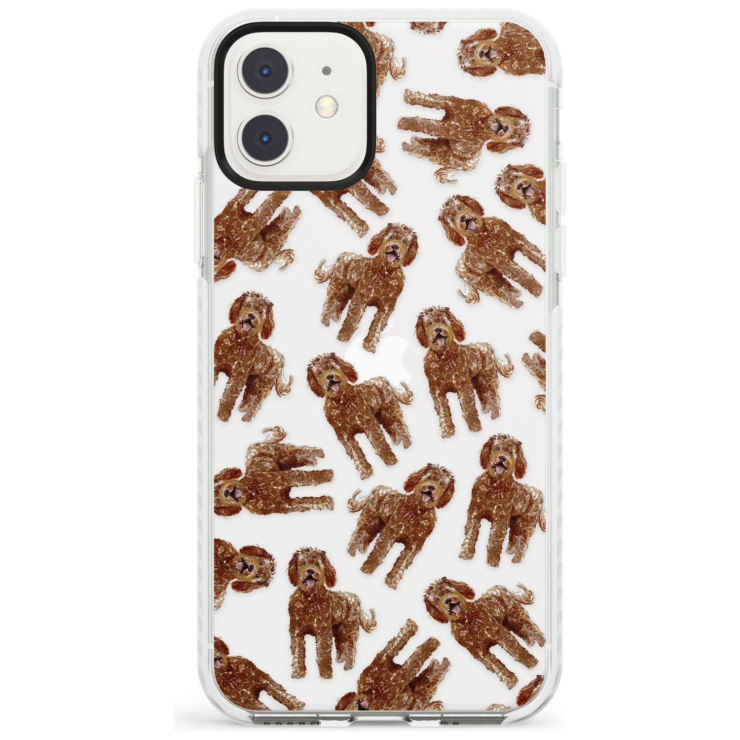 Labradoodle (Brown) Watercolour Dog Pattern Impact Phone Case for iPhone 11