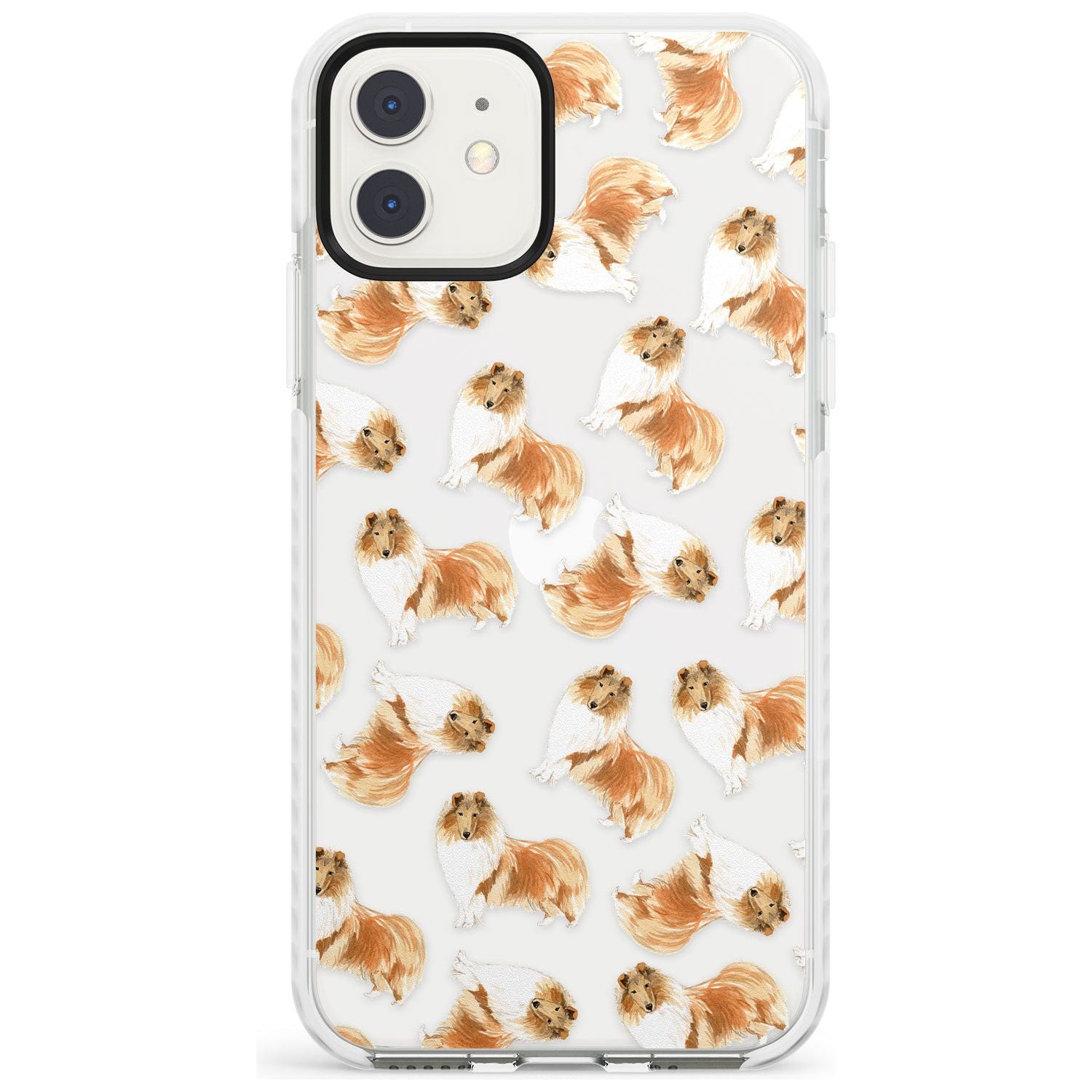 Rough Collie Watercolour Dog Pattern Impact Phone Case for iPhone 11