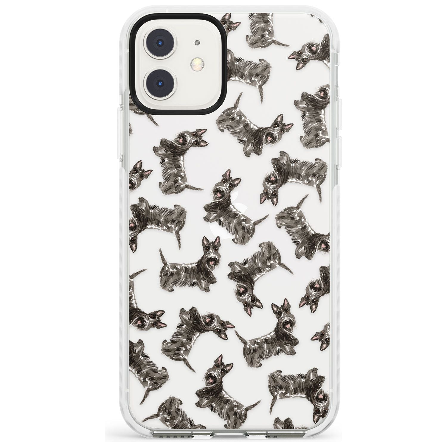 Scottish Terrier Watercolour Dog Pattern Impact Phone Case for iPhone 11