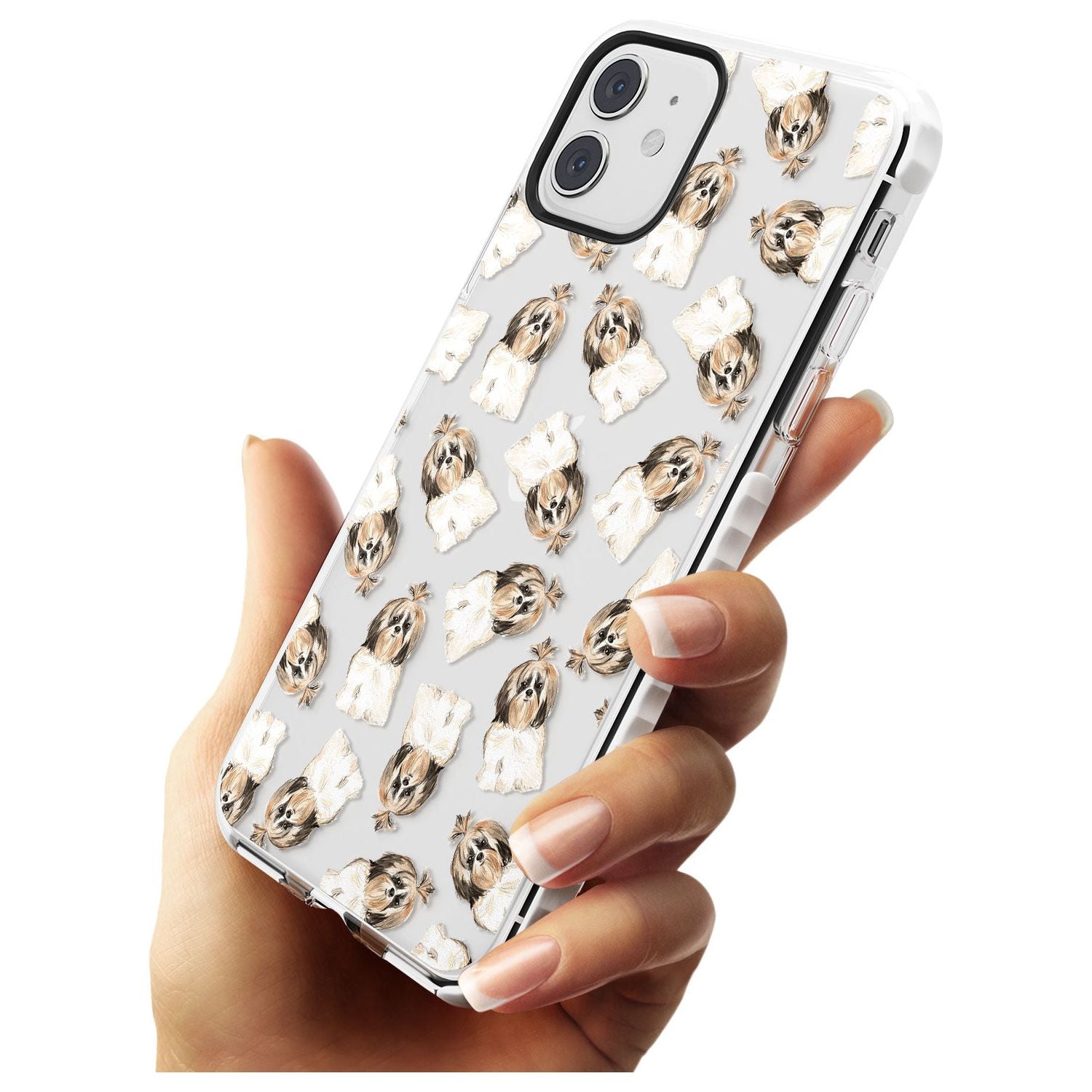 Shih tzu (Long Hair) Watercolour Dog Pattern Impact Phone Case for iPhone 11