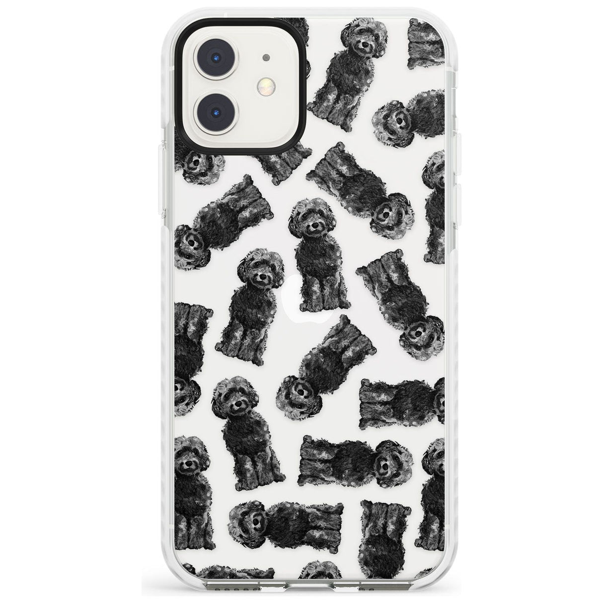 Cockapoo (Black) Watercolour Dog Pattern Impact Phone Case for iPhone 11