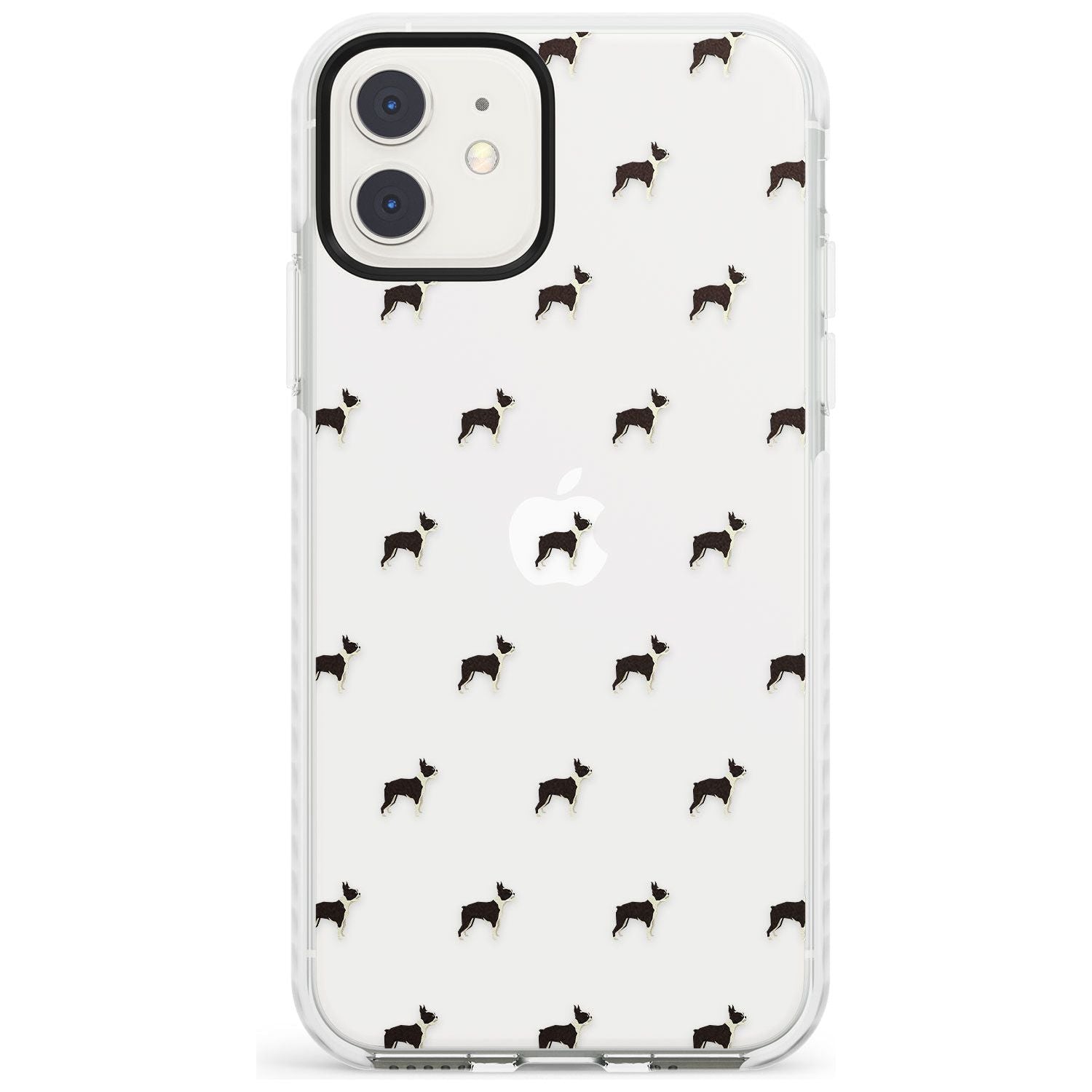 Boston Terrier Dog Pattern Clear Impact Phone Case for iPhone 11