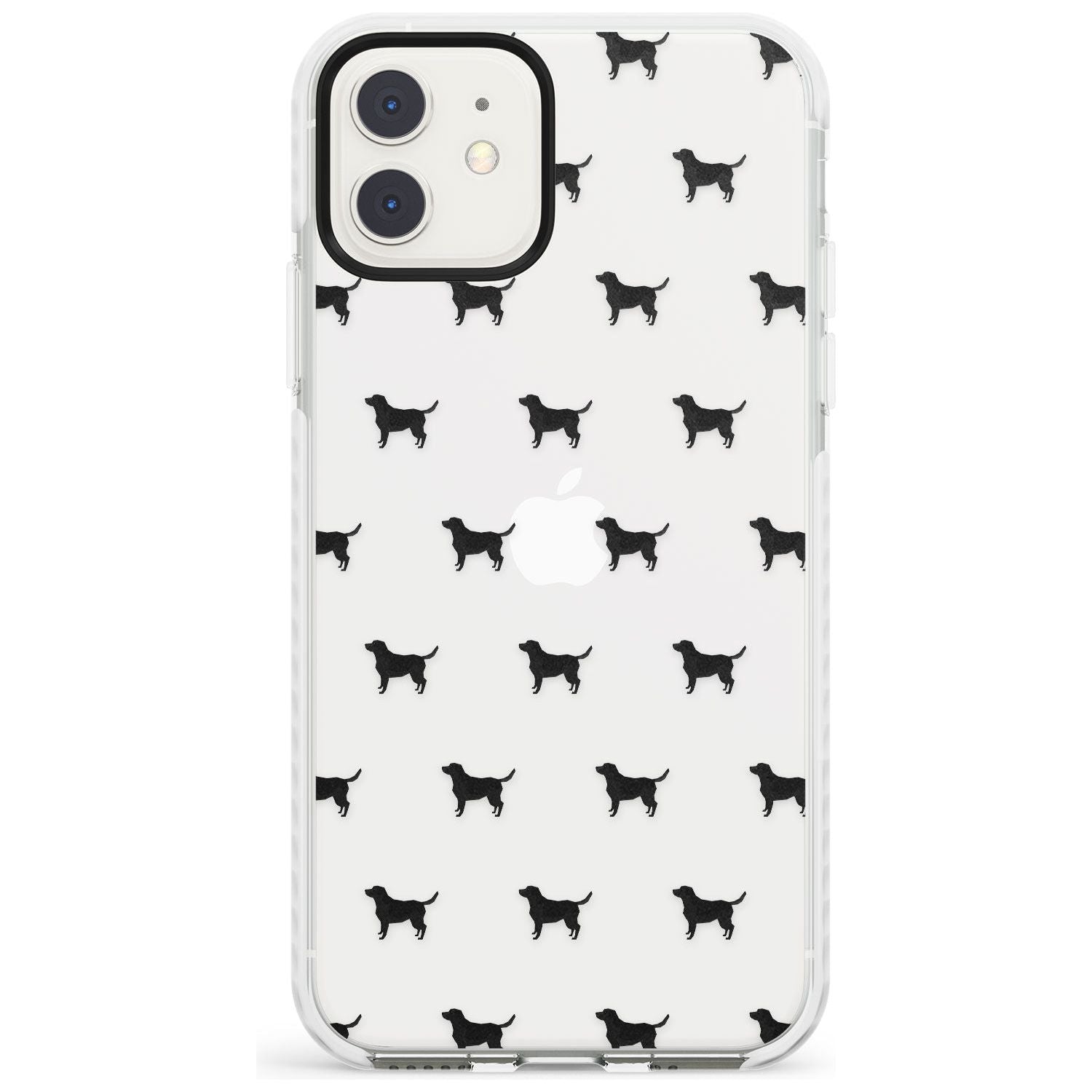 Black Labrador Dog Pattern Clear Impact Phone Case for iPhone 11