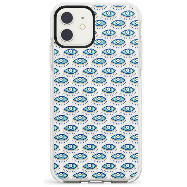 Eyes & Crosses (Clear) Psychedelic Eyes Pattern Impact Phone Case for iPhone 11