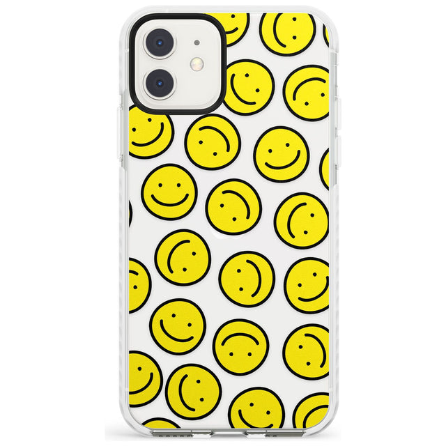 Happy Face Clear Pattern iPhone Case  Impact Case Phone Case - Case Warehouse