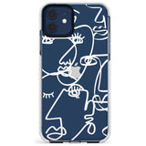 Continuous Line Faces: White on Clear Slim TPU Phone Case for iPhone 11