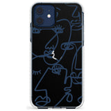 Continuous Line Faces: Clear on Black Slim TPU Phone Case for iPhone 11