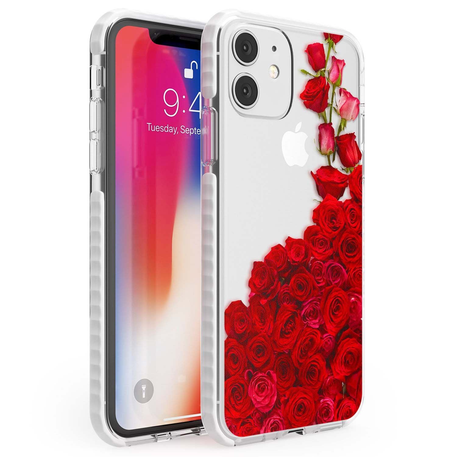 Floral Roses Phone Case iPhone 11 / Impact Case,iPhone 12 / Impact Case,iPhone 12 Mini / Impact Case Blanc Space