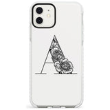 Floral Monogram Letter Slim TPU Phone Case for iPhone 11