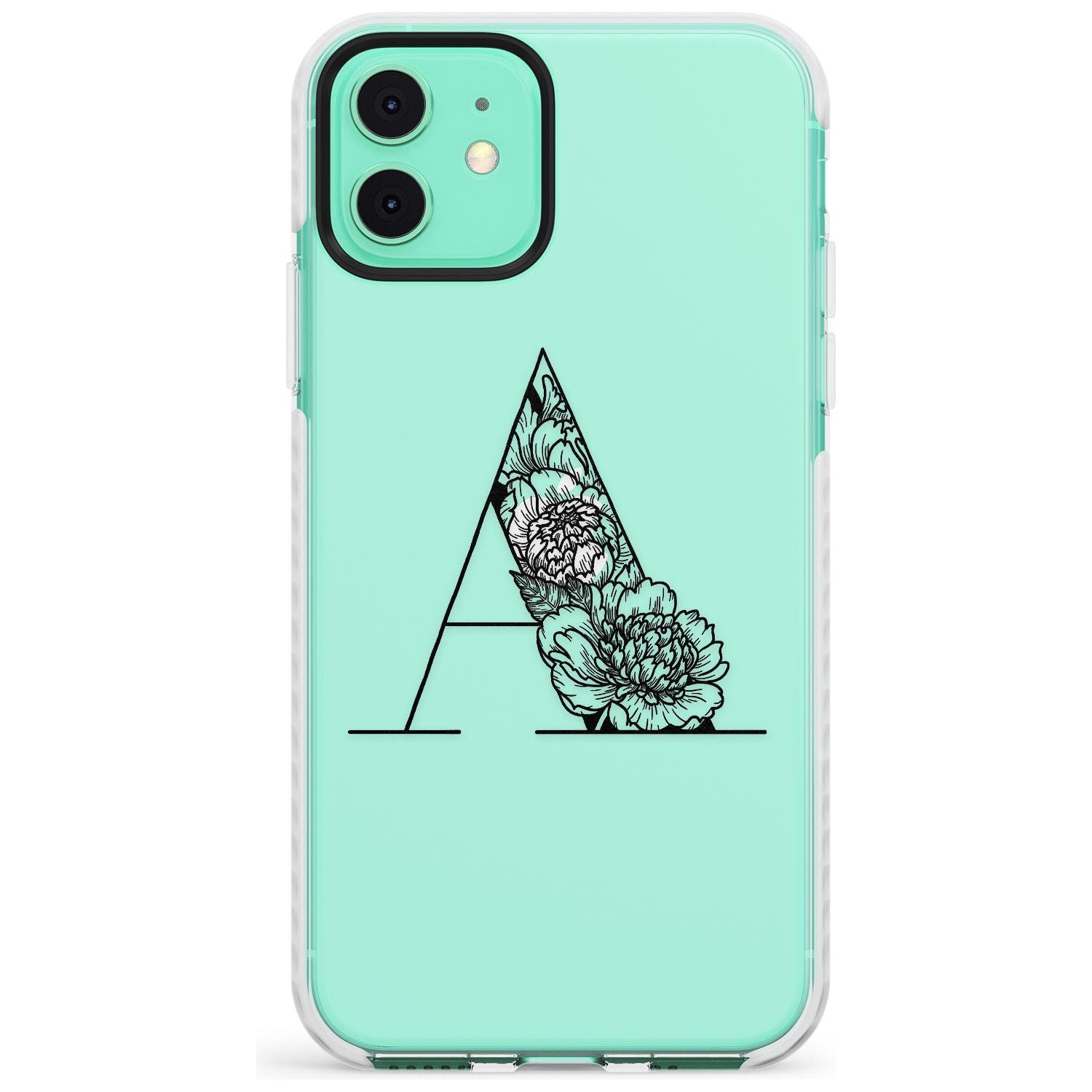 Floral Monogram Letter Slim TPU Phone Case for iPhone 11