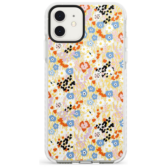 Busy Floral Mix: Transparent Slim TPU Phone Case for iPhone 11