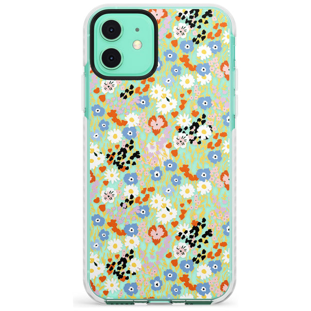 Busy Floral Mix: Transparent Slim TPU Phone Case for iPhone 11