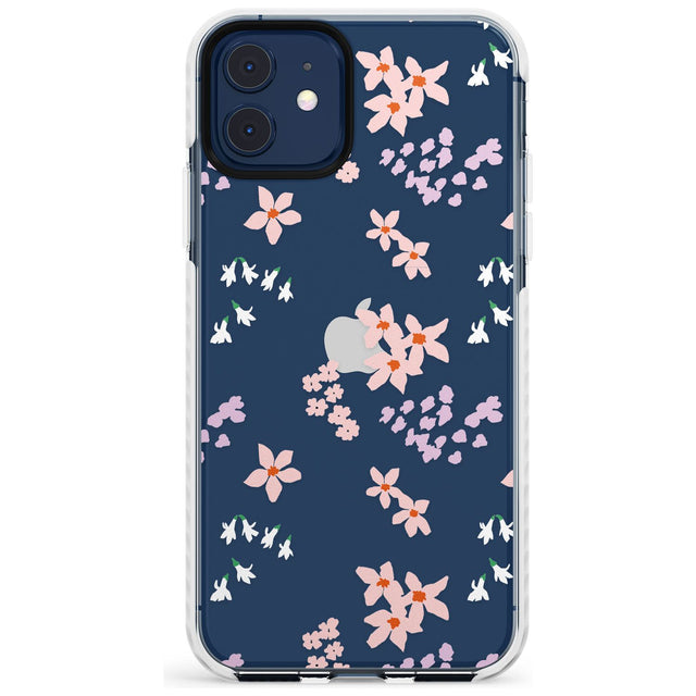 Pink & Purple Flower Mix: Clear Slim TPU Phone Case for iPhone 11