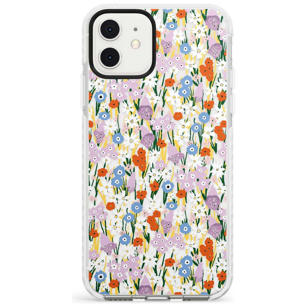 Energetic Floral Mix: Transparent Slim TPU Phone Case for iPhone 11