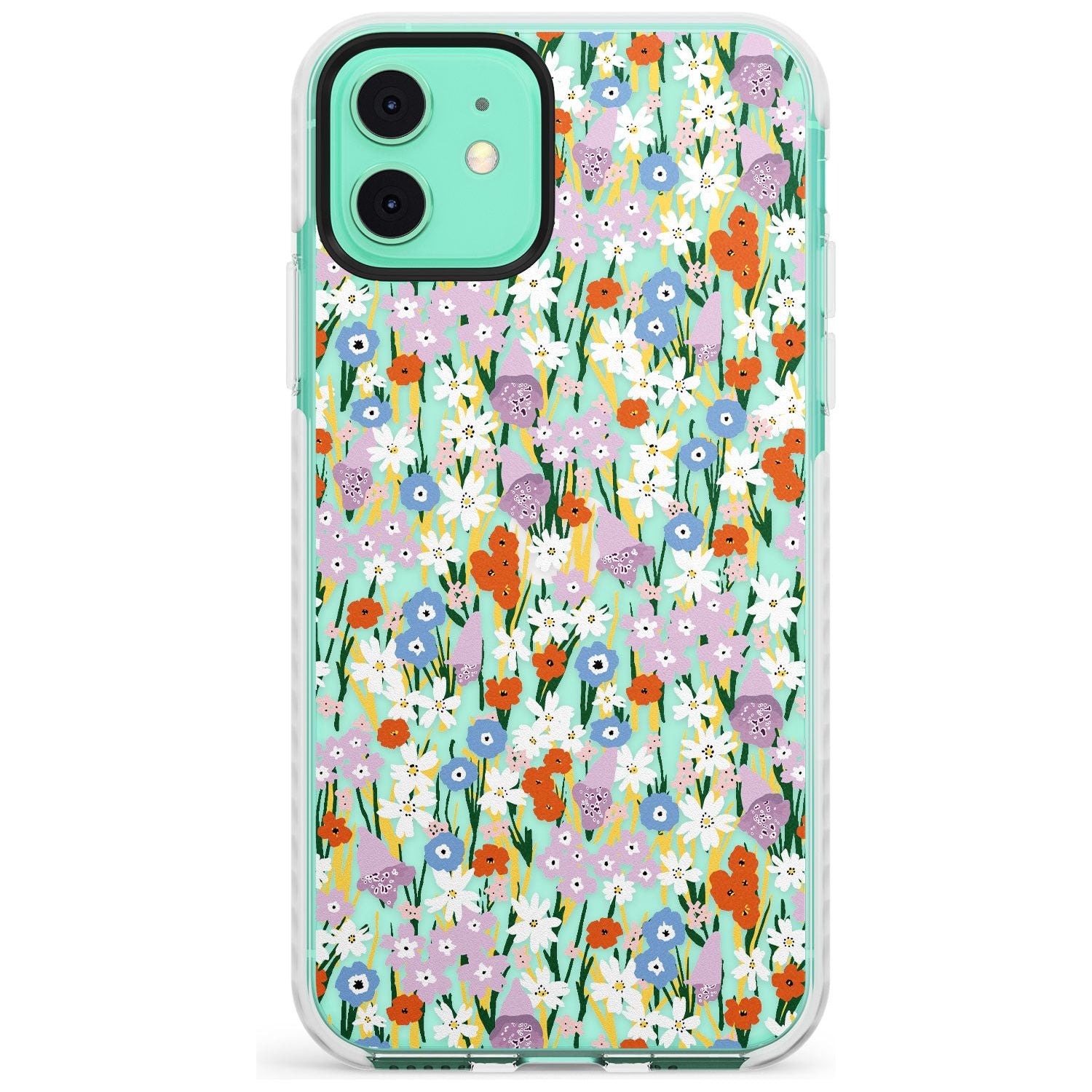 Energetic Floral Mix: Transparent Slim TPU Phone Case for iPhone 11