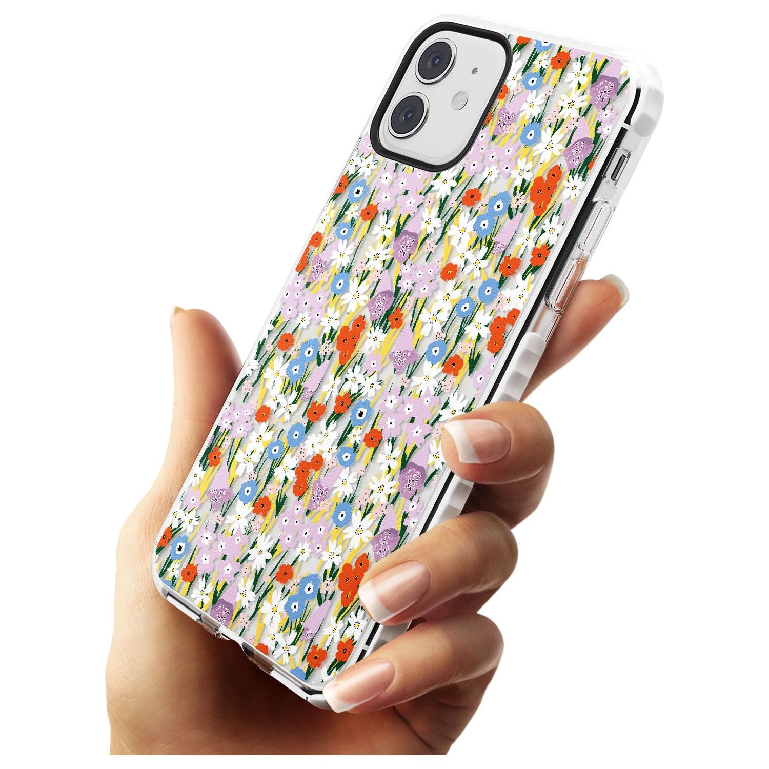 Energetic Floral Mix: Transparent Slim TPU Phone Case for iPhone 11