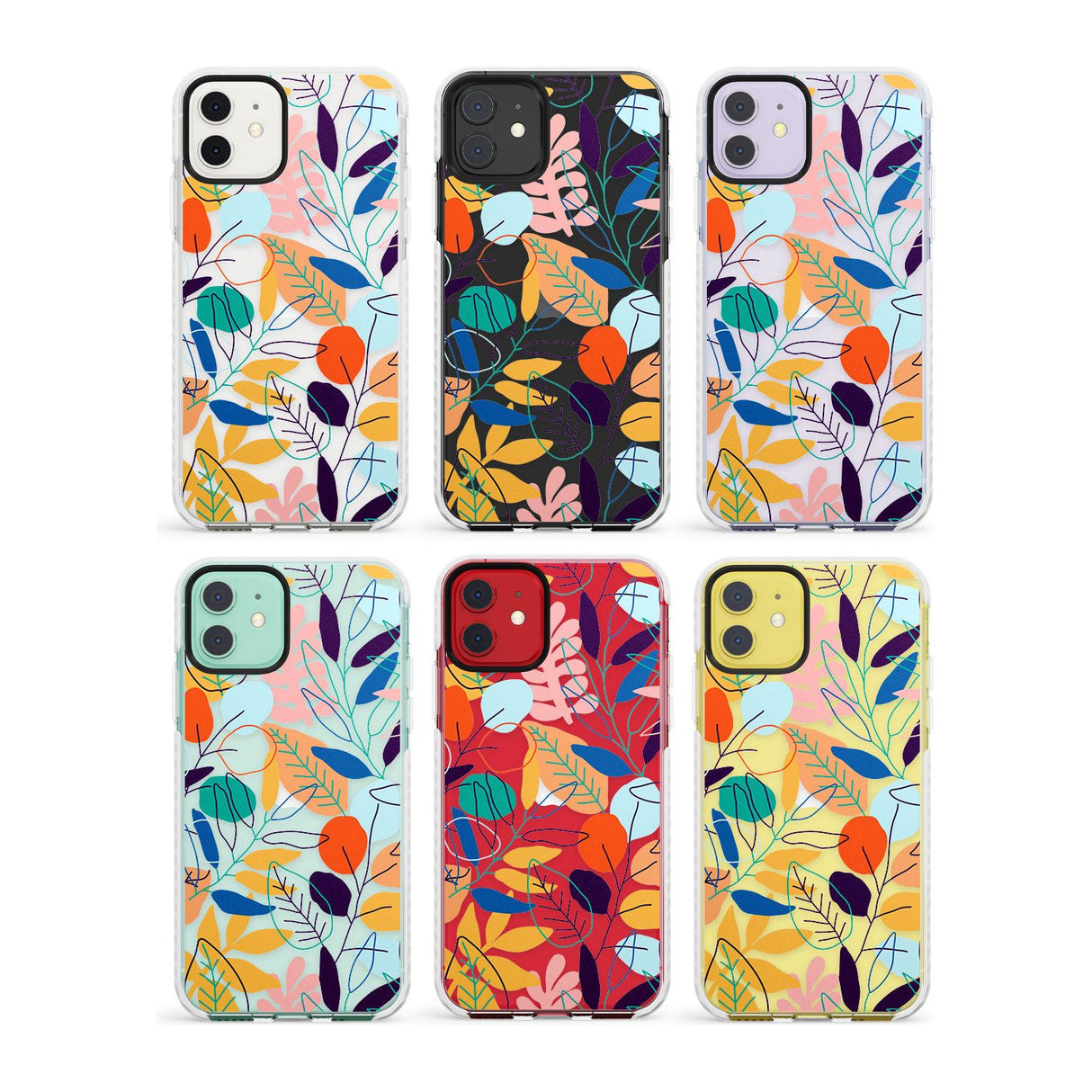 Abstract Leaves Impact Phone Case for iPhone 11, iphone 12