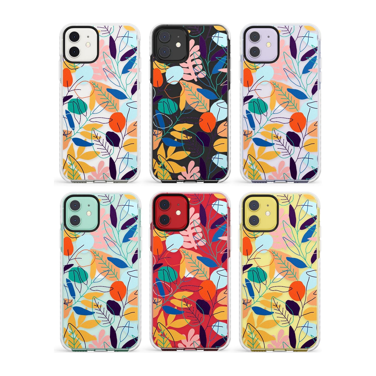 Abstract Leaves Impact Phone Case for iPhone 11, iphone 12