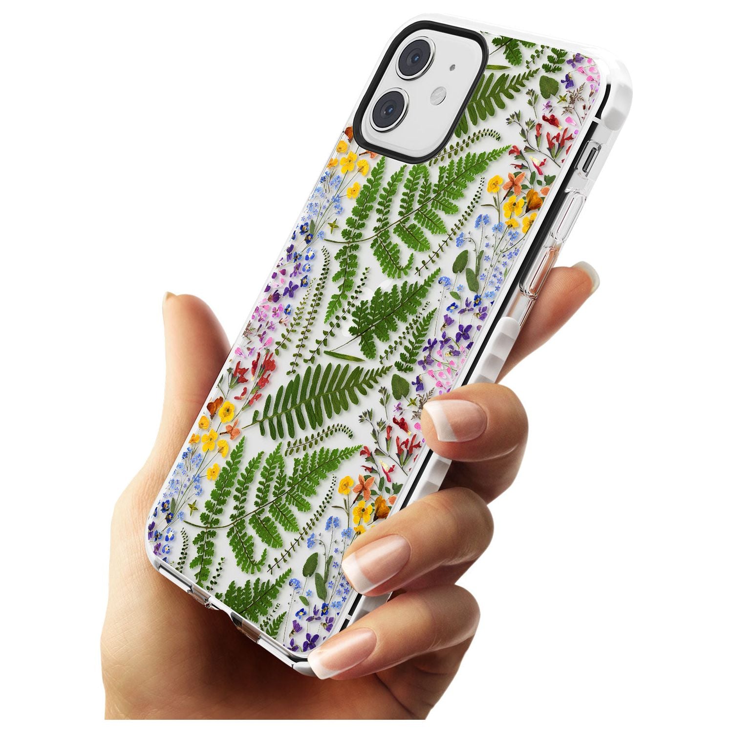 Busy Floral and Fern Design Impact Phone Case for iPhone 11
