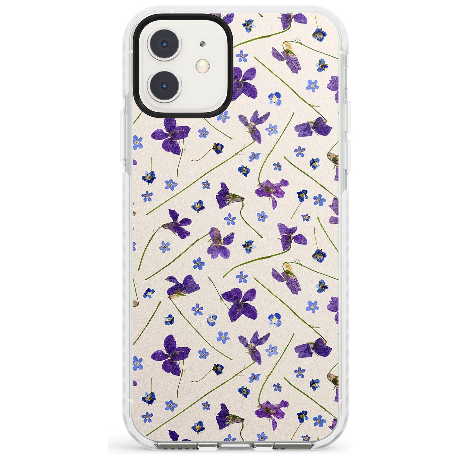 Violet Floral Pattern Design - Cream Impact Phone Case for iPhone 11