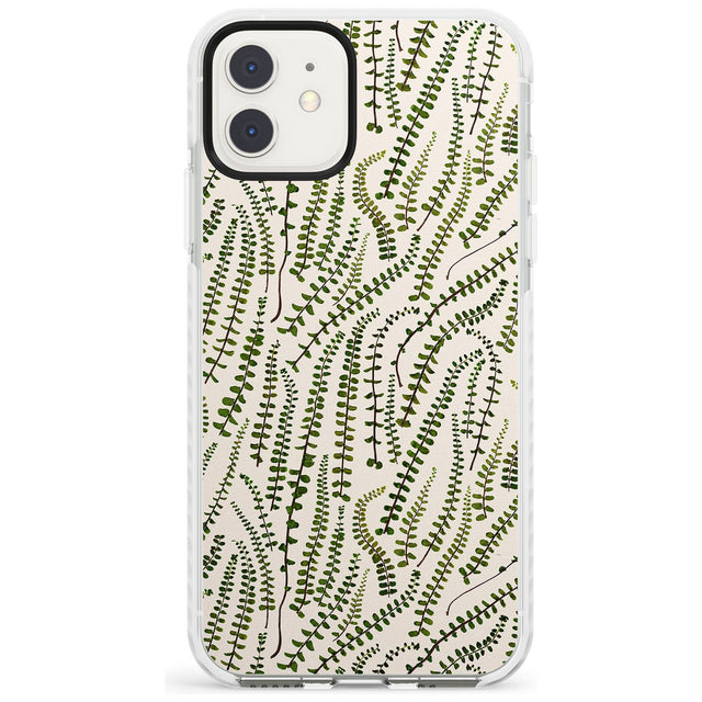 Fern Leaf Pattern Design - Cream Impact Phone Case for iPhone 11