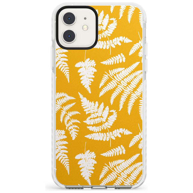 Fern Pattern on Yellow Impact Phone Case for iPhone 11