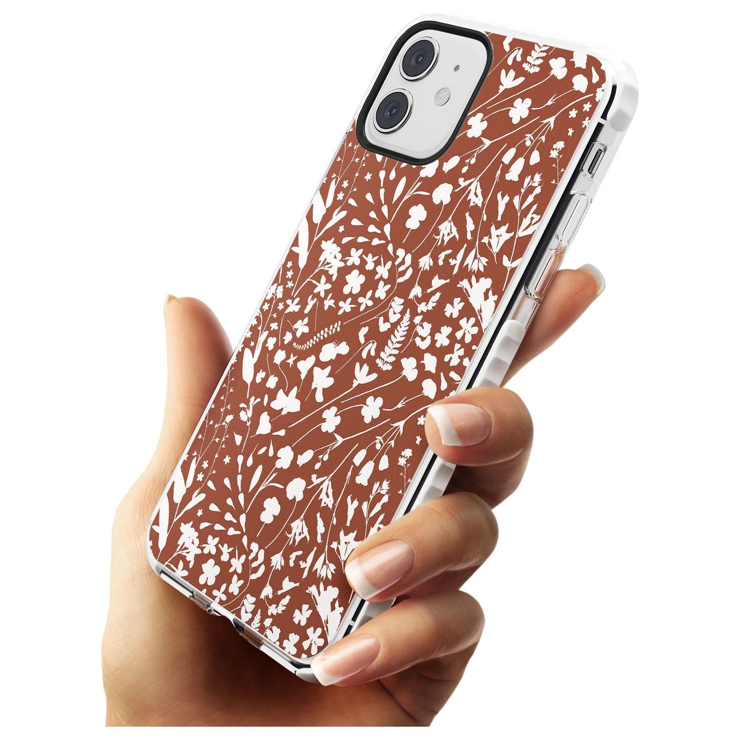 Wildflower Cluster on Terracotta Impact Phone Case for iPhone 11
