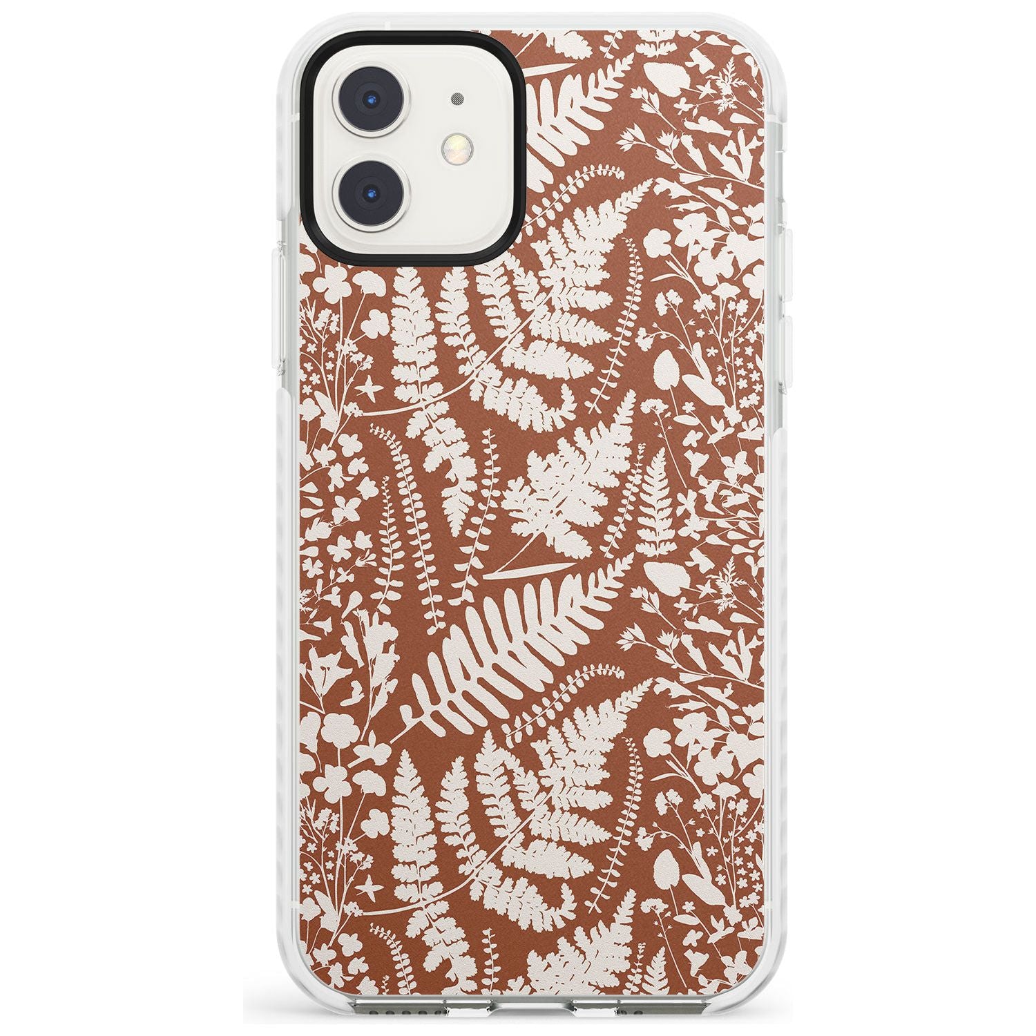 Wildflowers and Ferns on Terracotta Impact Phone Case for iPhone 11