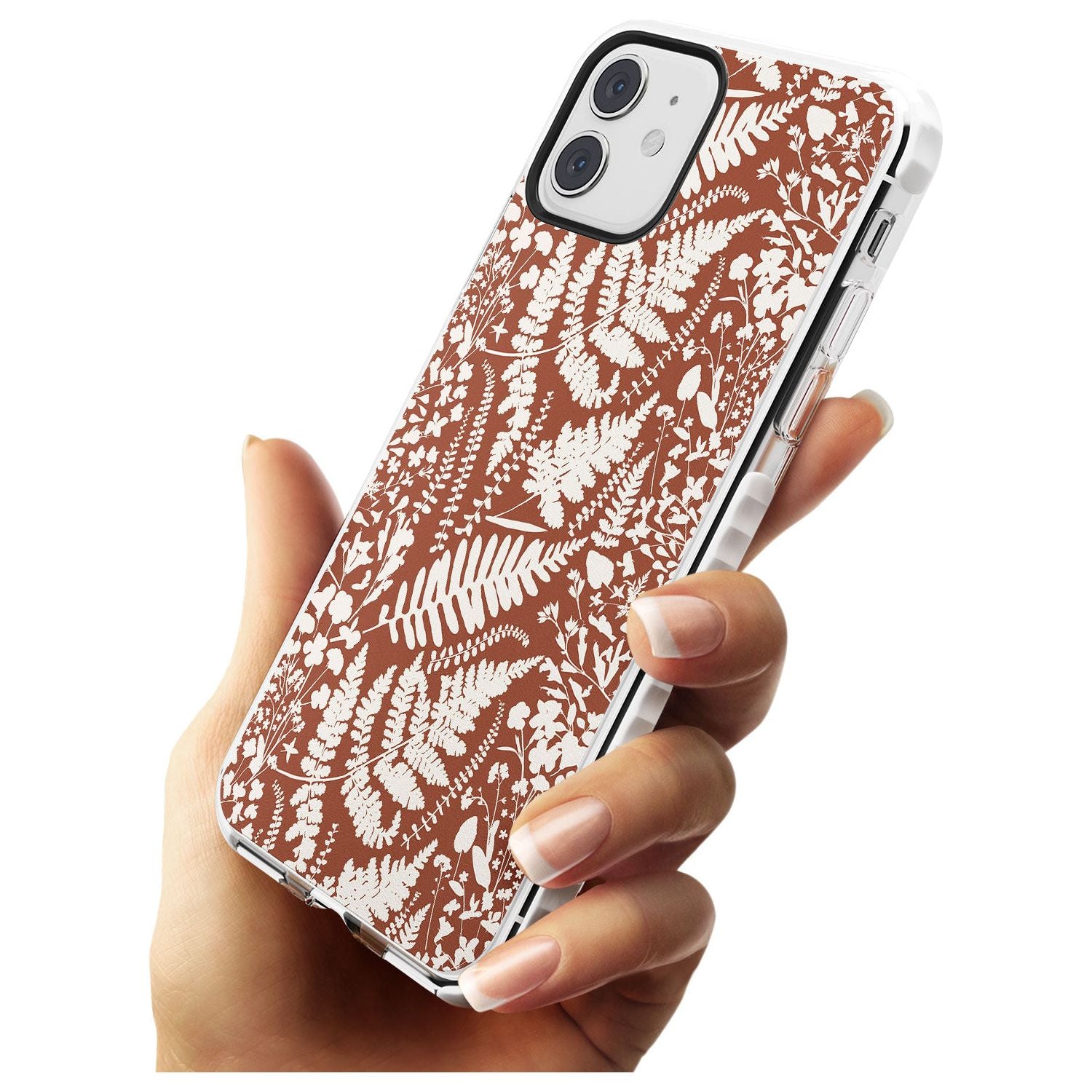 Wildflowers and Ferns on Terracotta Impact Phone Case for iPhone 11
