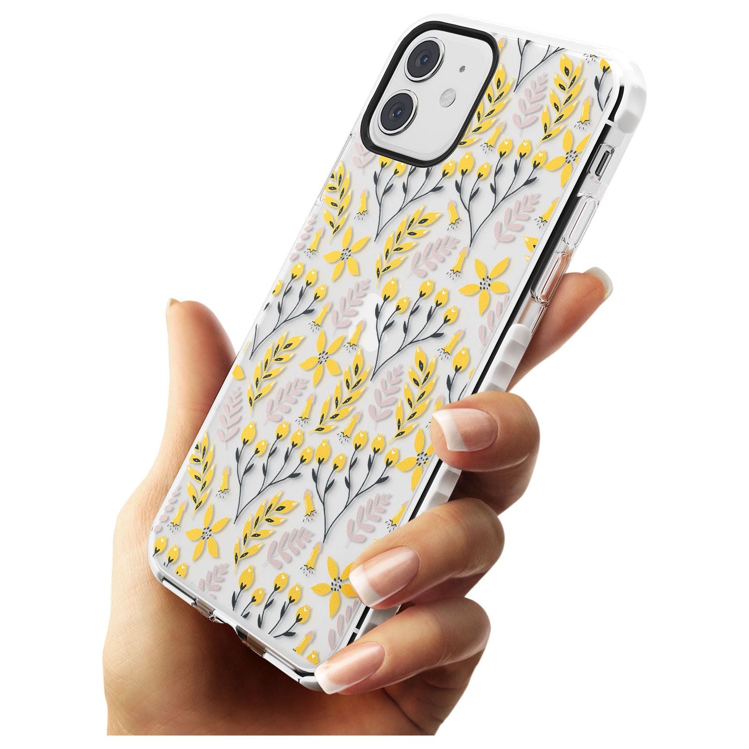 Yellow Leaves Transparent Floral Impact Phone Case for iPhone 11