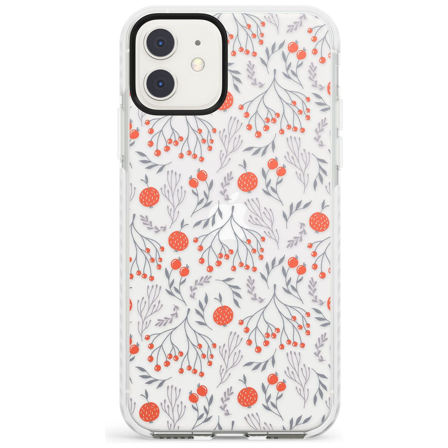 Red Fruits Transparent Floral Impact Phone Case for iPhone 11