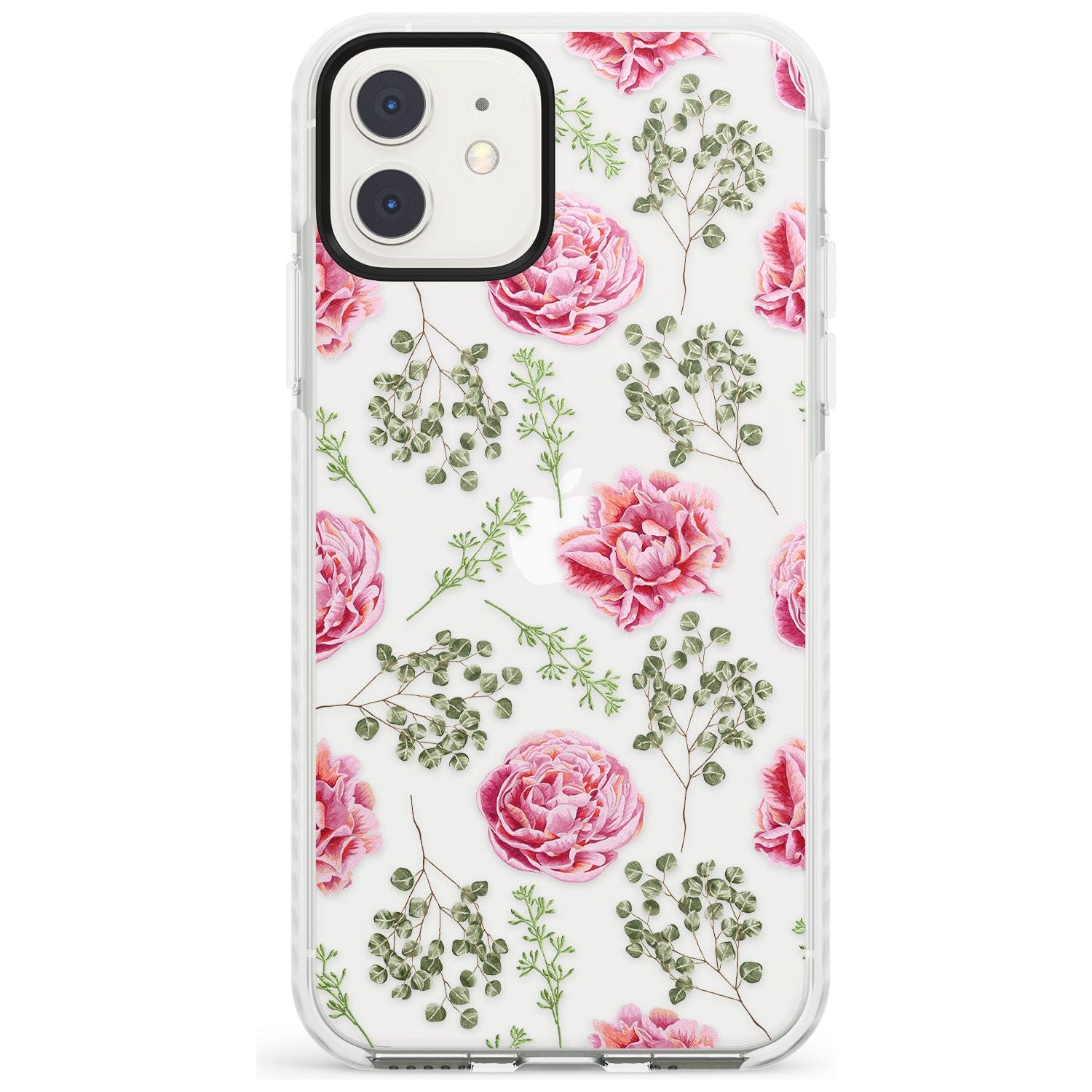 Roses & Eucalyptus Transparent Floral Impact Phone Case for iPhone 11