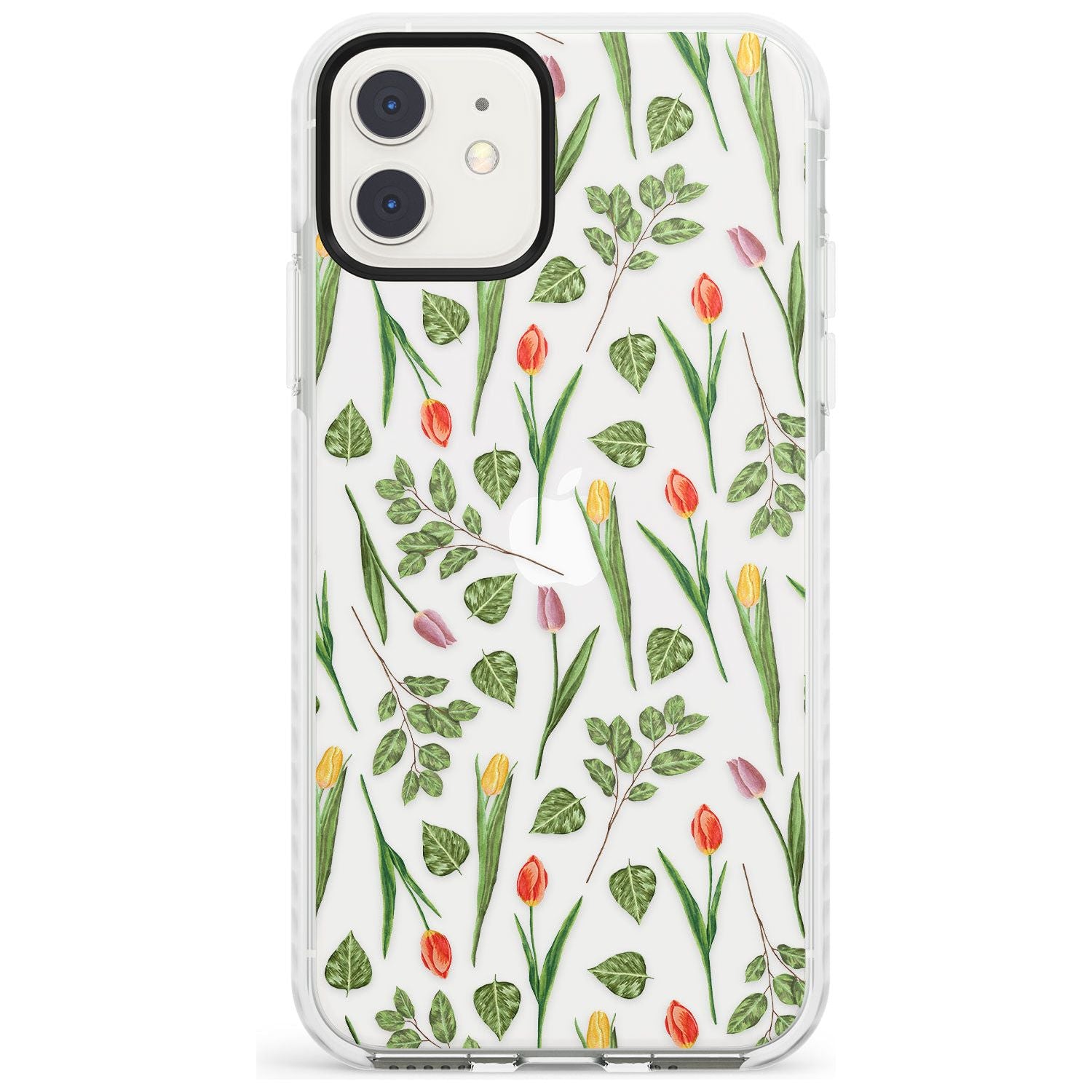 Spring Tulips Transparent Floral Impact Phone Case for iPhone 11