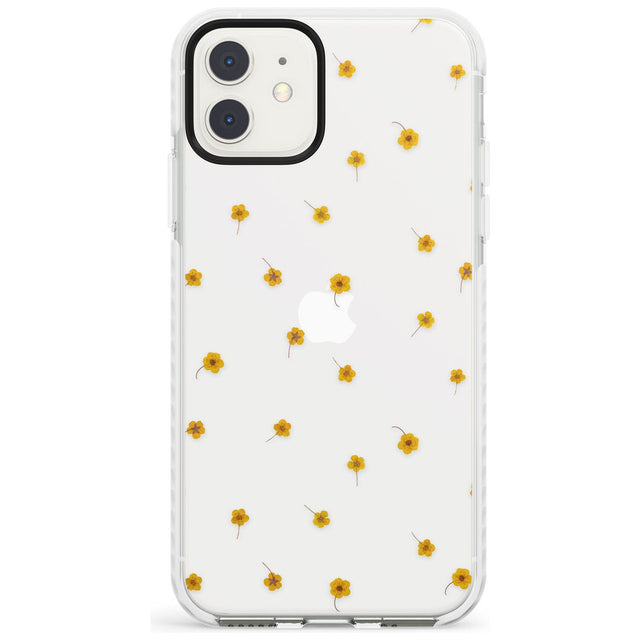 Yellow Flower Pattern - Dried Flower-Inspired Impact Phone Case for iPhone 11