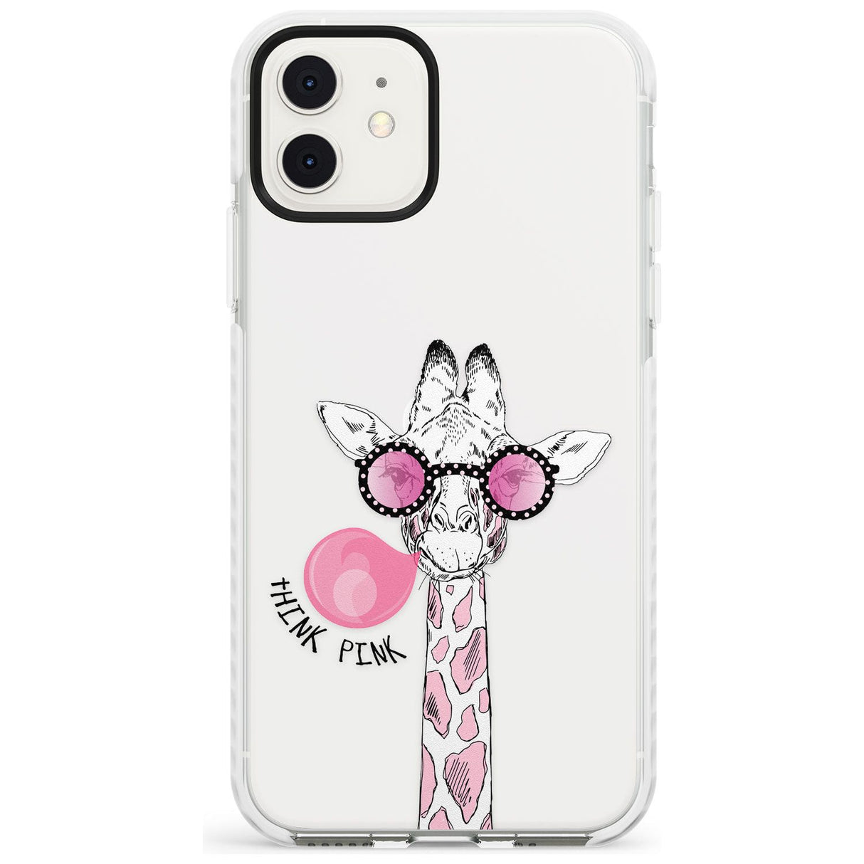 Think Pink Giraffe Impact Phone Case for iPhone 11