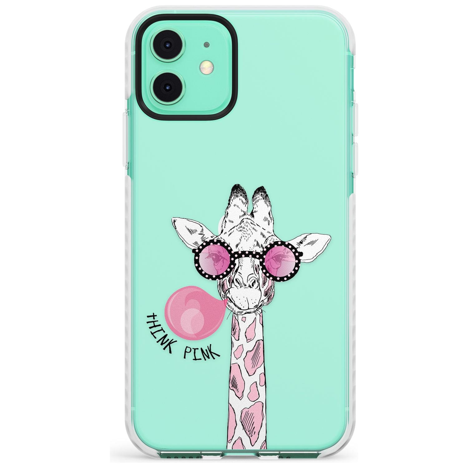 Think Pink Giraffe Impact Phone Case for iPhone 11
