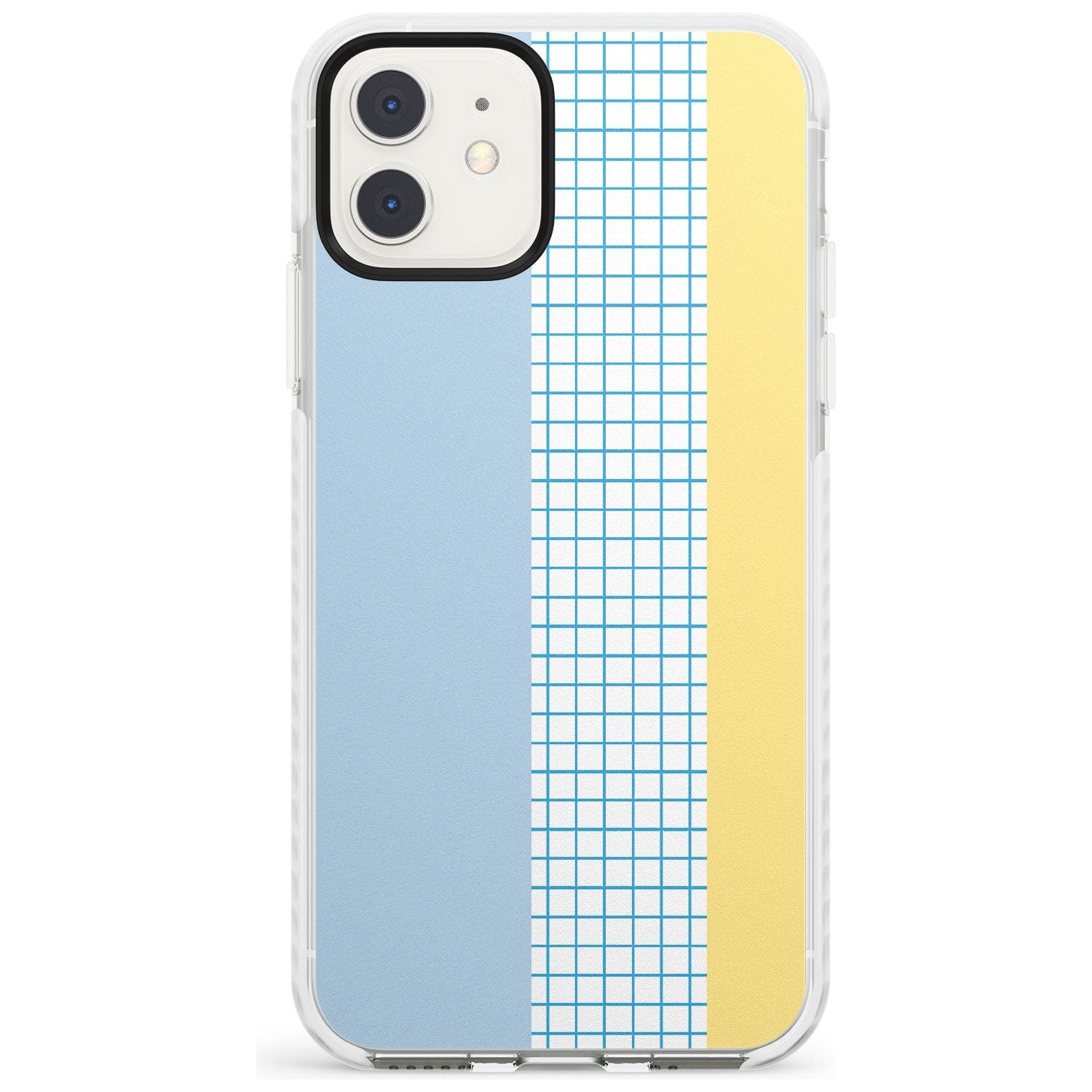 Abstract Grid Blue & Yellow Impact Phone Case for iPhone 11