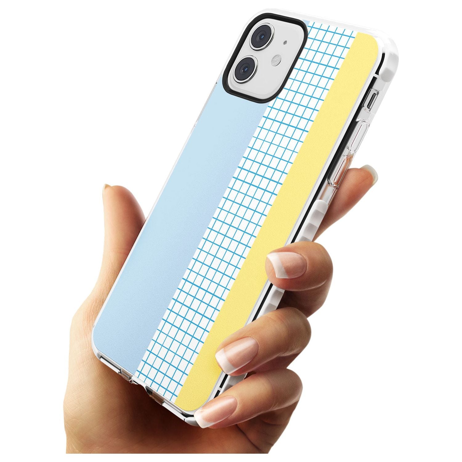 Abstract Grid Blue & Yellow Impact Phone Case for iPhone 11