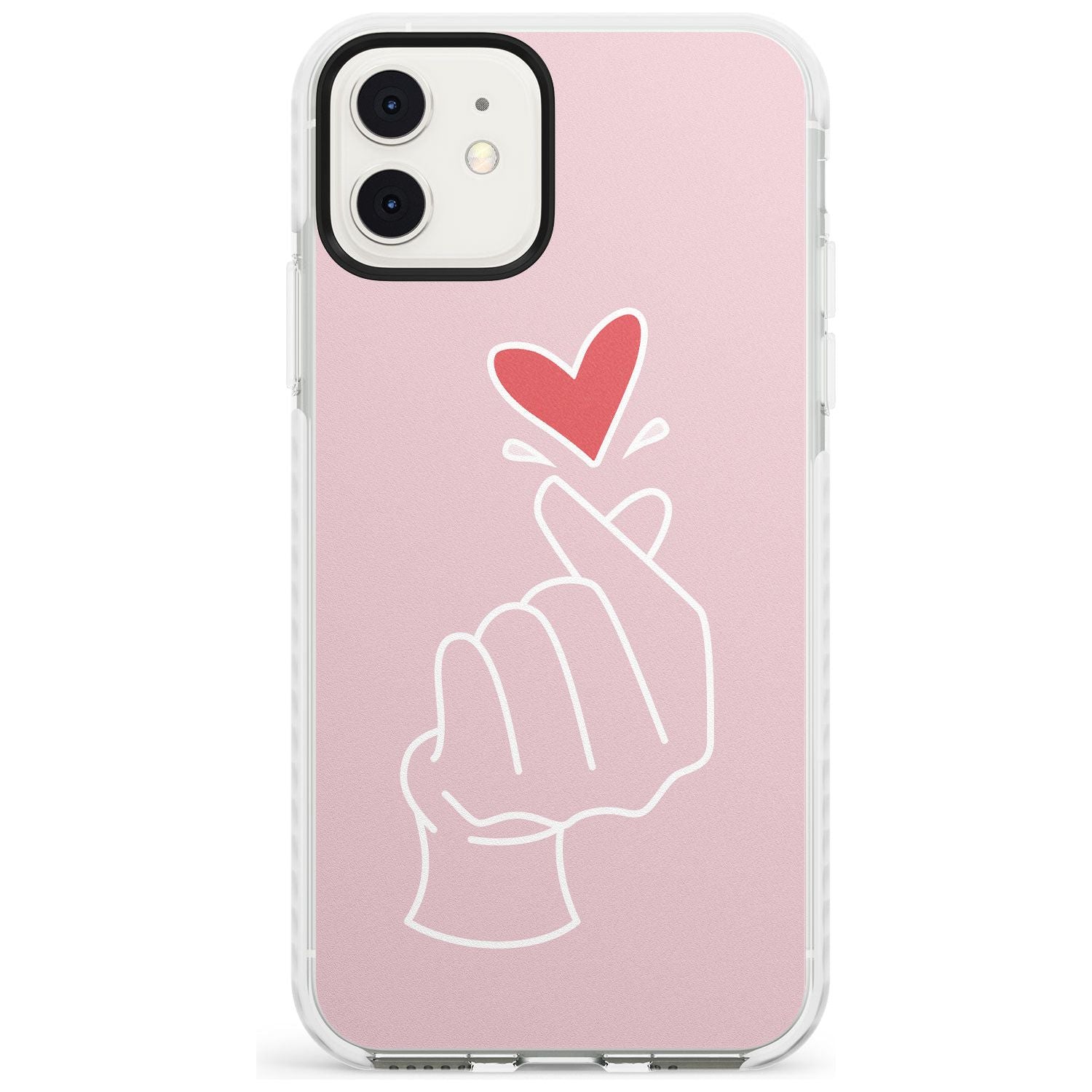 Finger Heart in Pink Slim TPU Phone Case for iPhone 11