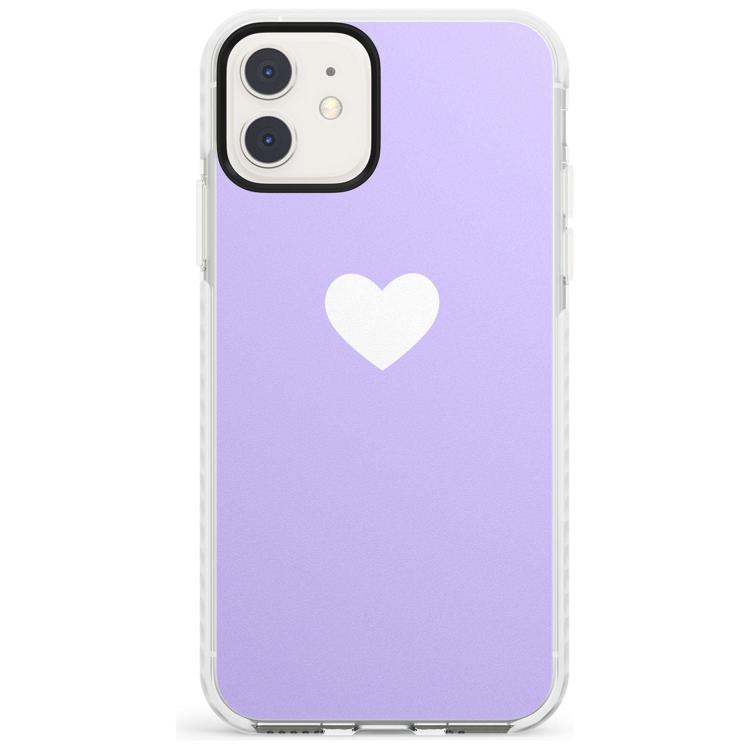 Single Heart White & Pale Purple Impact Phone Case for iPhone 11