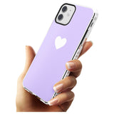 Single Heart White & Pale Purple Impact Phone Case for iPhone 11