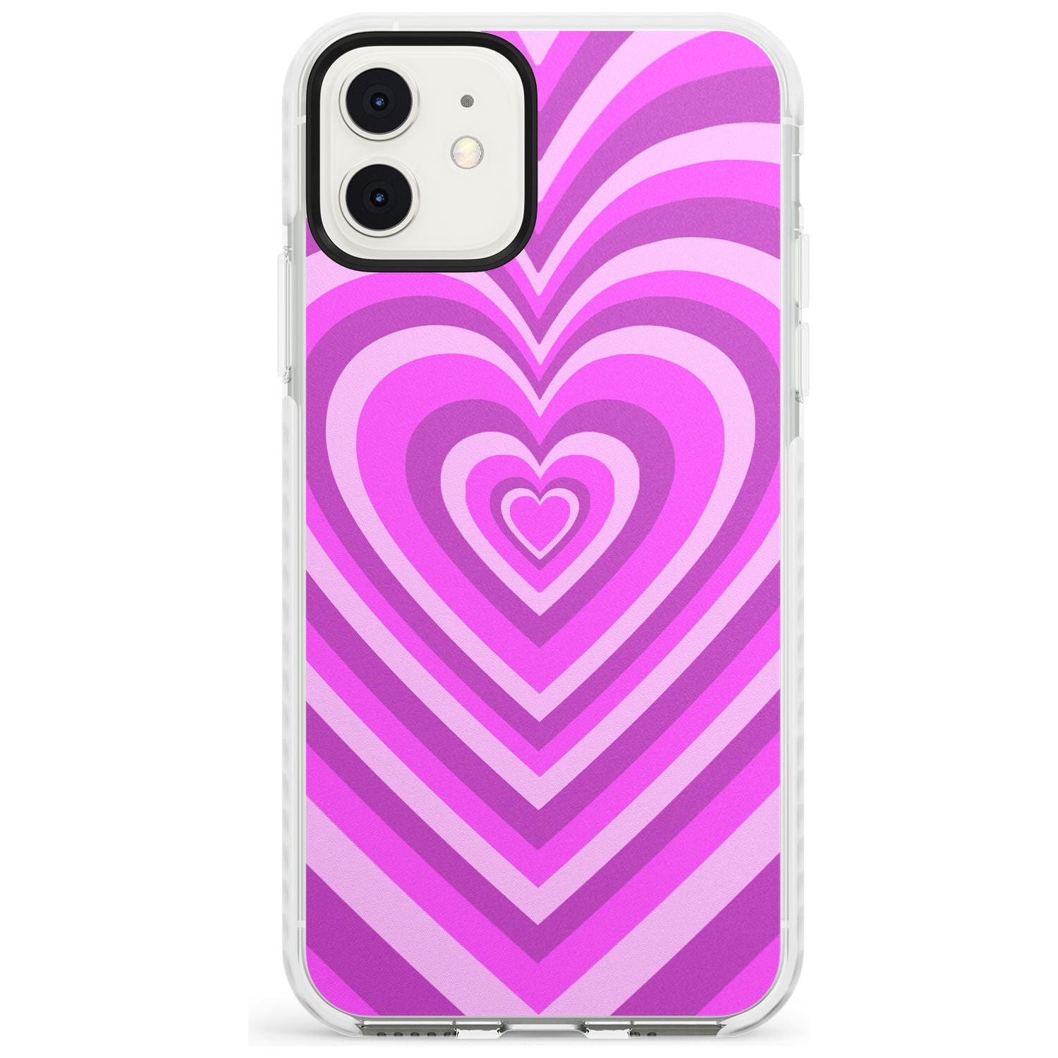 Pink Heart Illusion Impact Phone Case for iPhone 11