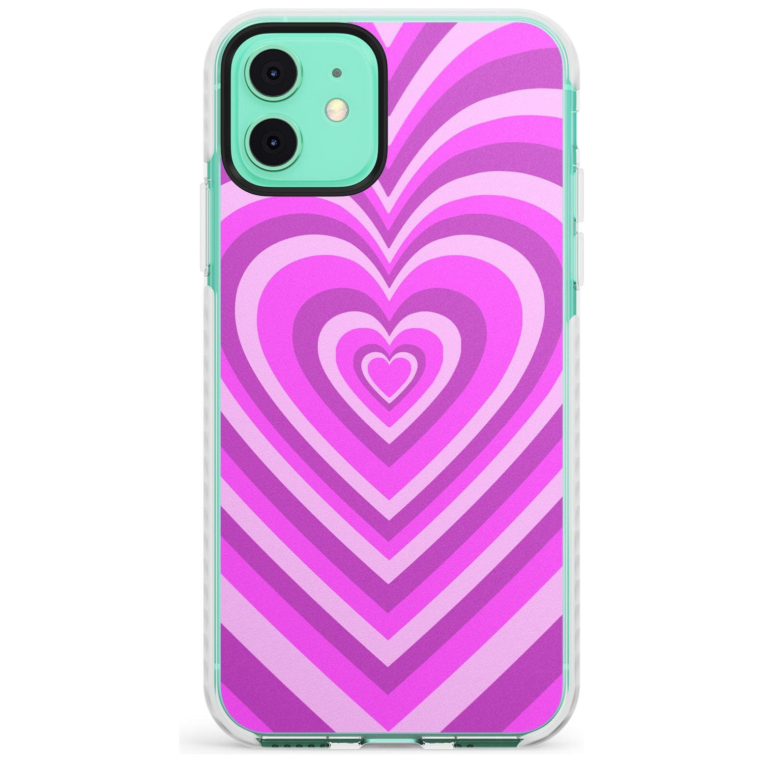 Pink Heart Illusion Impact Phone Case for iPhone 11