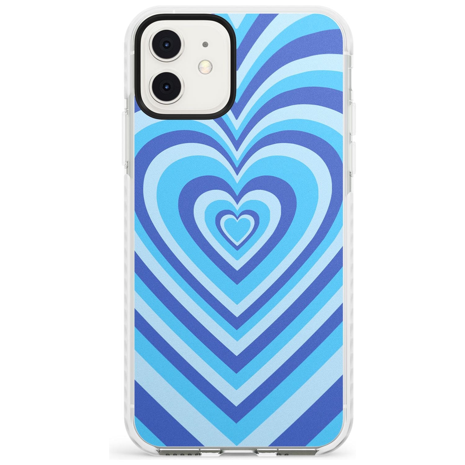Blue Heart Illusion Impact Phone Case for iPhone 11